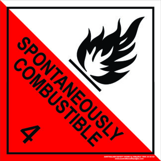 Hazchem Signs CLASS 4 - SPONTANEOUSLY COMBUSTIBLE