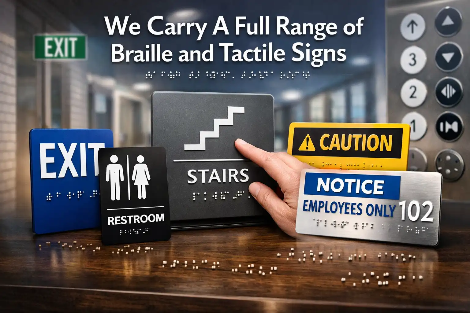 We Carry A Full Range of Braille and Tactile Signs