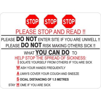 Covid-19 Stop - Do Not Enter If You Are Sick - Detailed
