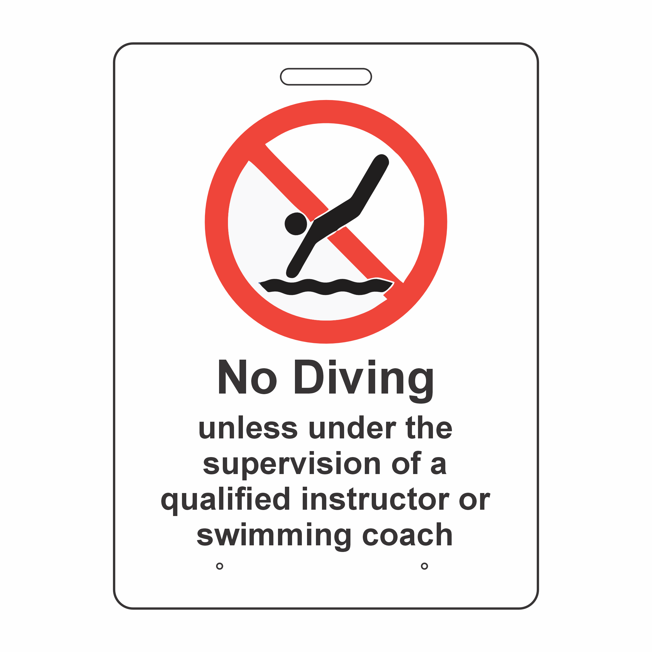 No Diving Unless Under Supervision Pavement