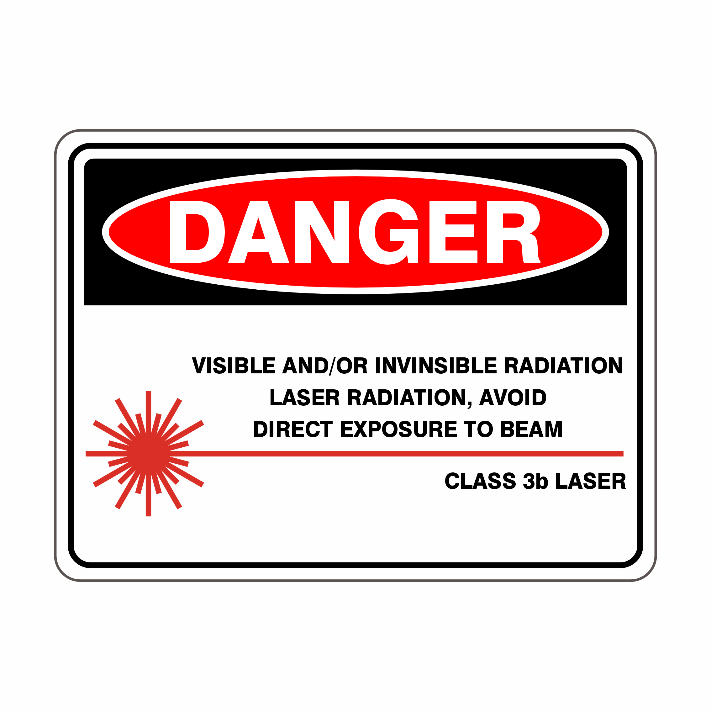 Danger Class 3b Laser - Visible And/Or Invisible Laser Radiation Avoid Direct Exposure