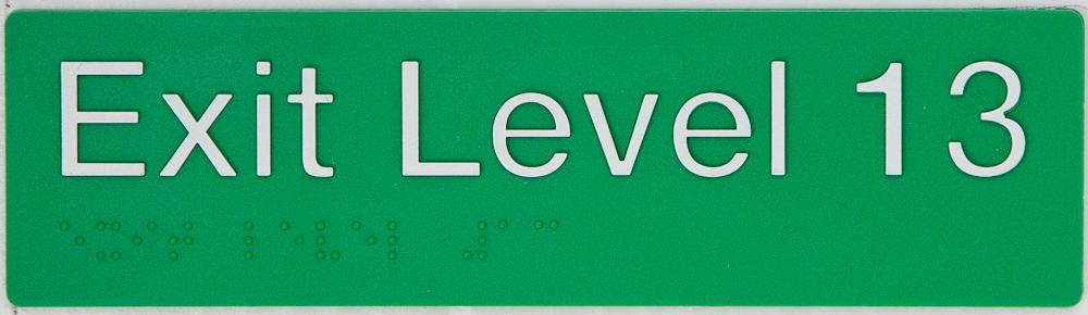 Braille Exit Sign Level 13
