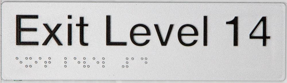 Braille Exit Sign Level 14