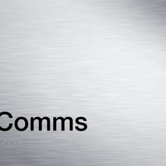 Comms Braille Sign - Stainless Steal