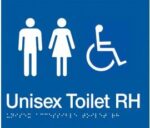 Unisex Accessible Toilet Right Hand Sign MFDTRH-BLUE (Braille)