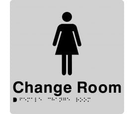 Female Change Room Sign FCR-SILVER (Braille)