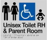 Unisex Accessible Toilet RH&Parent Room MFDTPRH-SILVER (Braille)