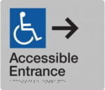 Accessible Entrance Right Sign AE-RIGHT-SILVER (Braille)