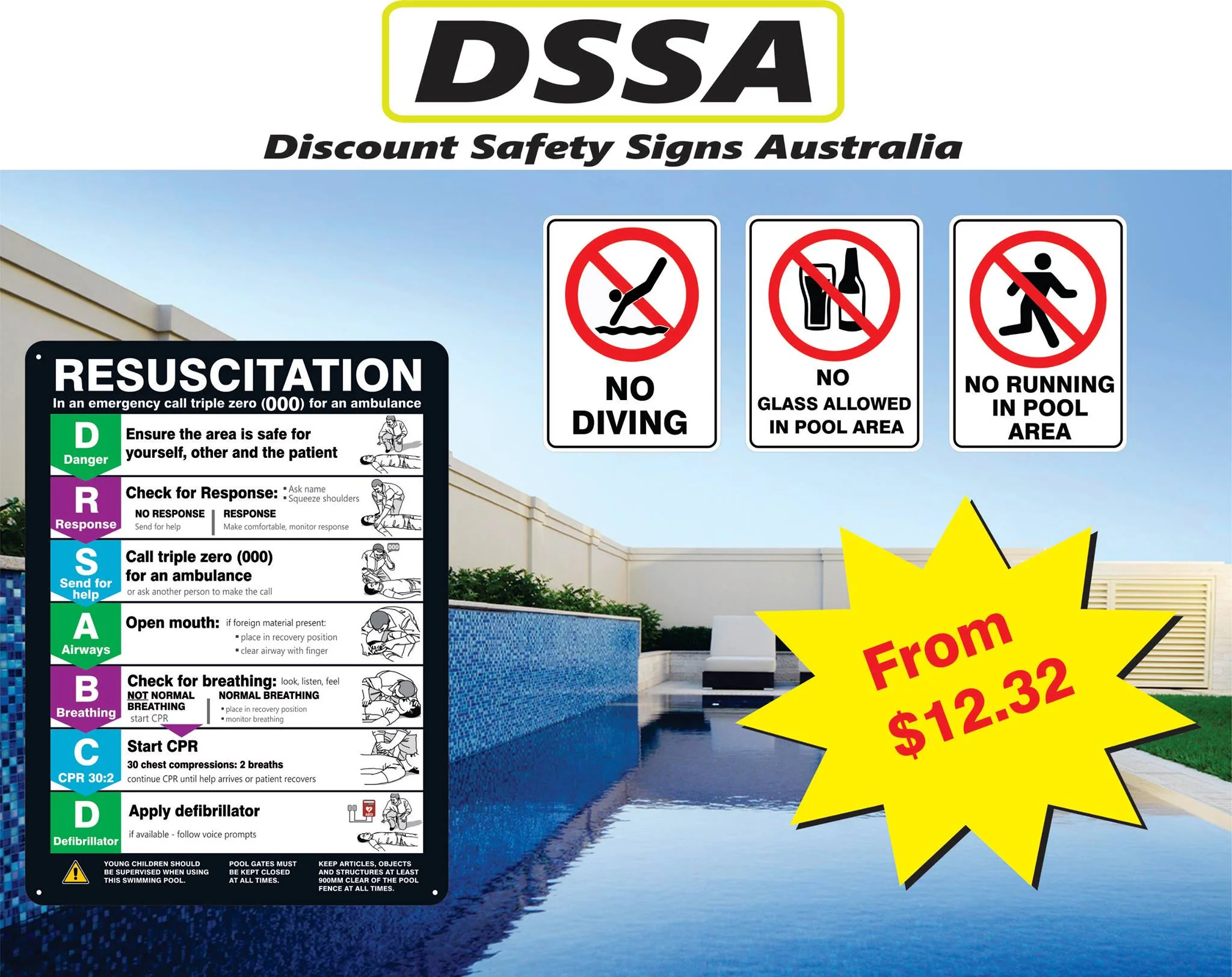 Pool CPR Chart Discount Safety Signs Australia