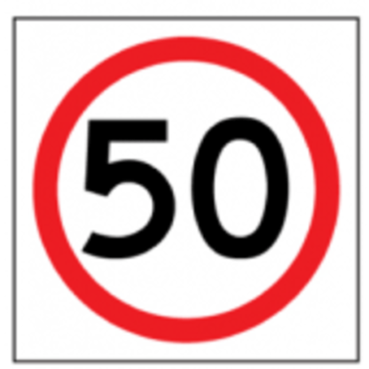 Temporary Traffic Signs 50 IN ROUNDEL