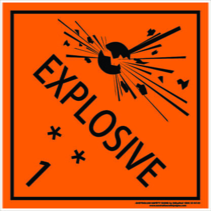 Hazchem Signs CLASS 1 - EXPLOSIVE 1