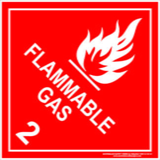 Hazchem Signs CLASS 2 - FLAMMABLE GAS - WHITE