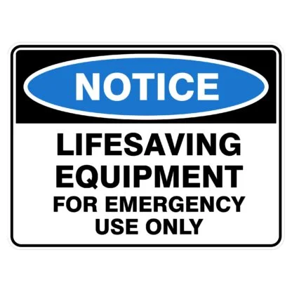 Lifesaving Equipment For Emergency Use Only
