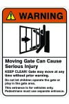 Moving Gate Can Cause Serious Injury