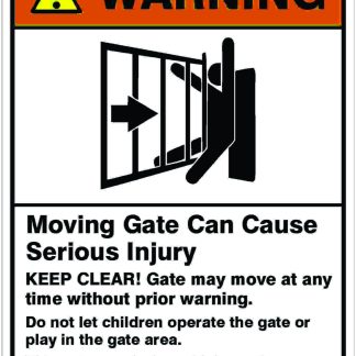 Moving Gate Can Cause Serious Injury