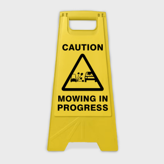 Caution Mowing In Progress A-Frame
