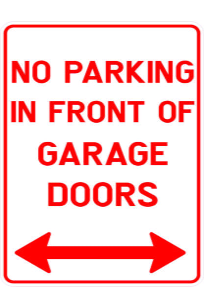 No Parking In Front Of Garage Doors