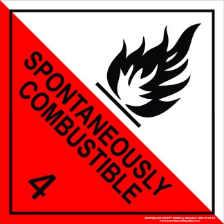 Hazchem Signs CLASS 4 - SPONTANEOUSLY COMBUSTIBLE