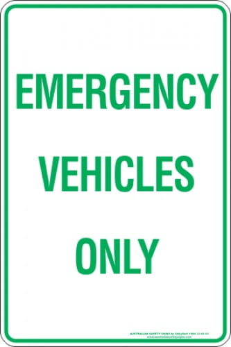 Parking Signs EMERGENCY VEHICLES ONLY