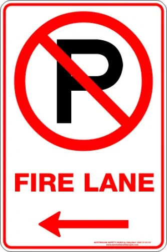 Parking Signs FIRE LANE P ARROW LEFT