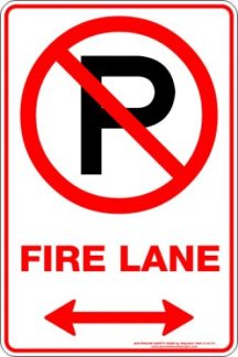 Parking Signs FIRE LANE P SPAN ARROW