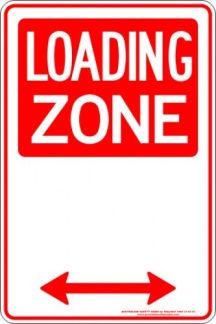 Parking Signs LOADING ZONE SPAN ARROW