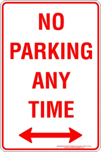 Parking Signs NO PARKING ANY TIME SPAN ARROW