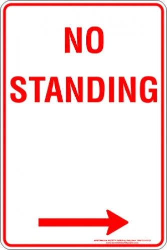 Parking Signs NO STANDING ARROW RIGHT