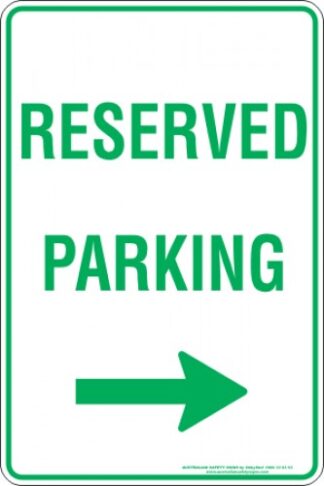 Parking Signs RESERVED PARKING ARROW RIGHT