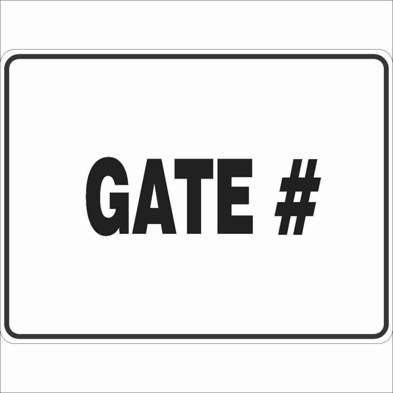 Gate Number Sign Buy Now Discount Safety Signs Australia