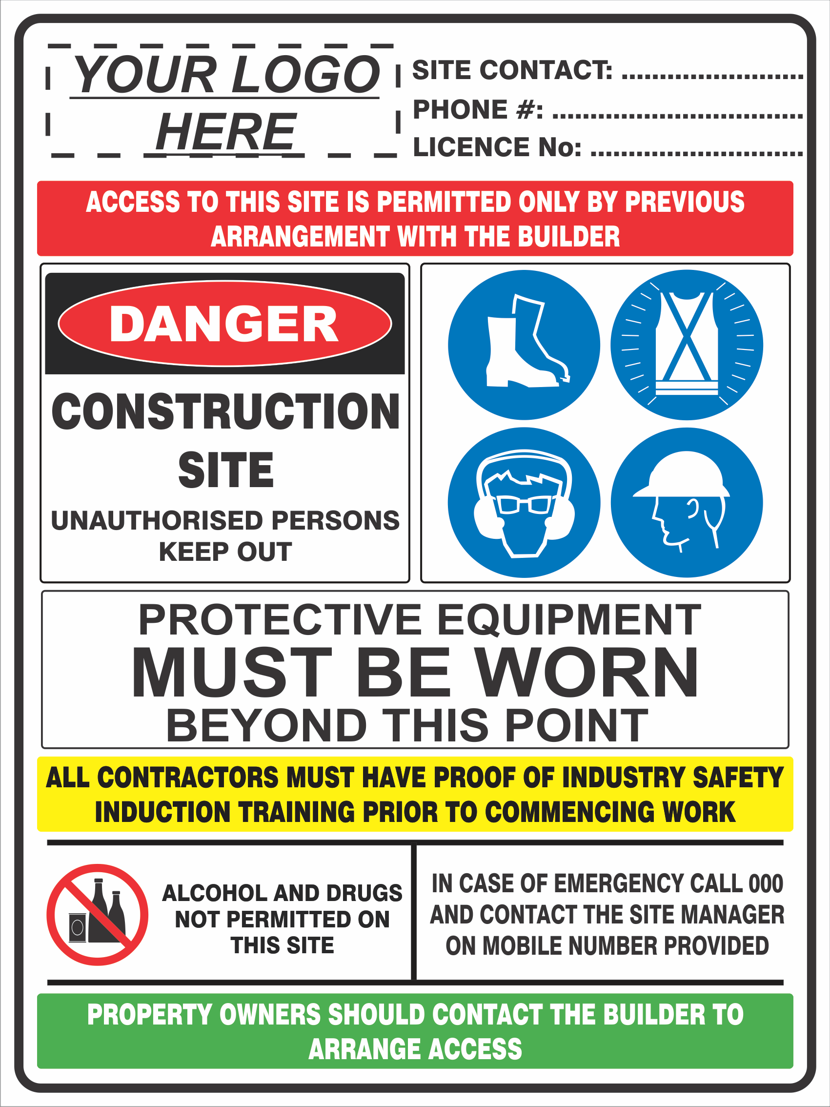 CONSTRUCTION SITE COMBINATION SIGN Discount Safety Signs Australia which-igns-are-the-fire-signs-gsemood