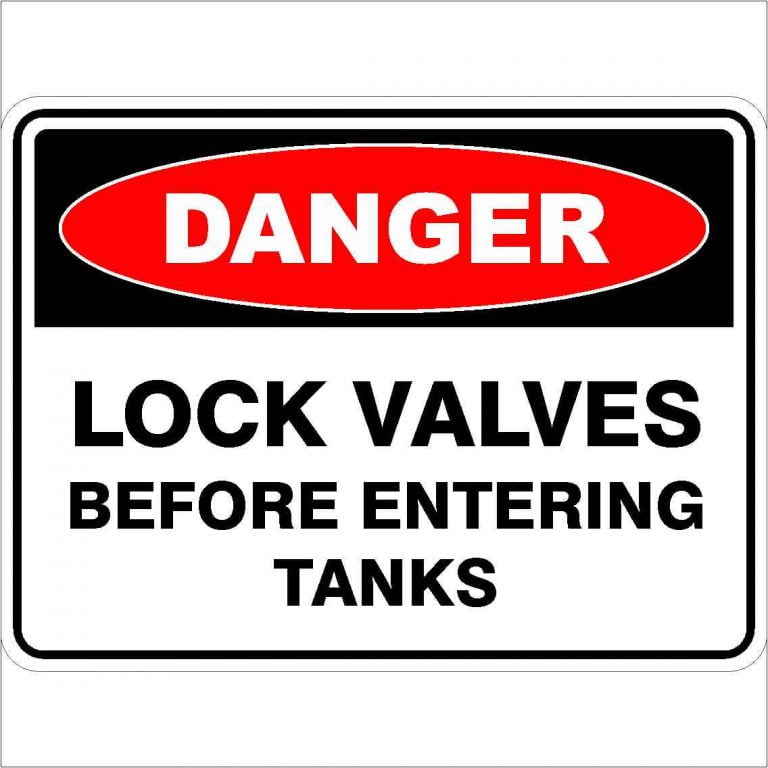 Lock Valves Before Entering Tanks Buy Now Discount Safety Signs