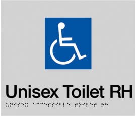 Braille Signs Accessible Toilet Right Hand Sign DTRH-SILVER
