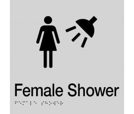 Braille Signs Female Shower Sign FS-SILVER