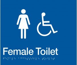 Braille Signs Female Accessible Toilet Sign FDT-BLUE