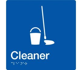 Braille Signs Cleaner Sign CLEAN-BLUE