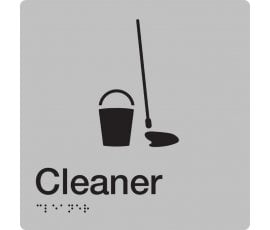Braille Signs Cleaner Sign CLEAN-SILVER