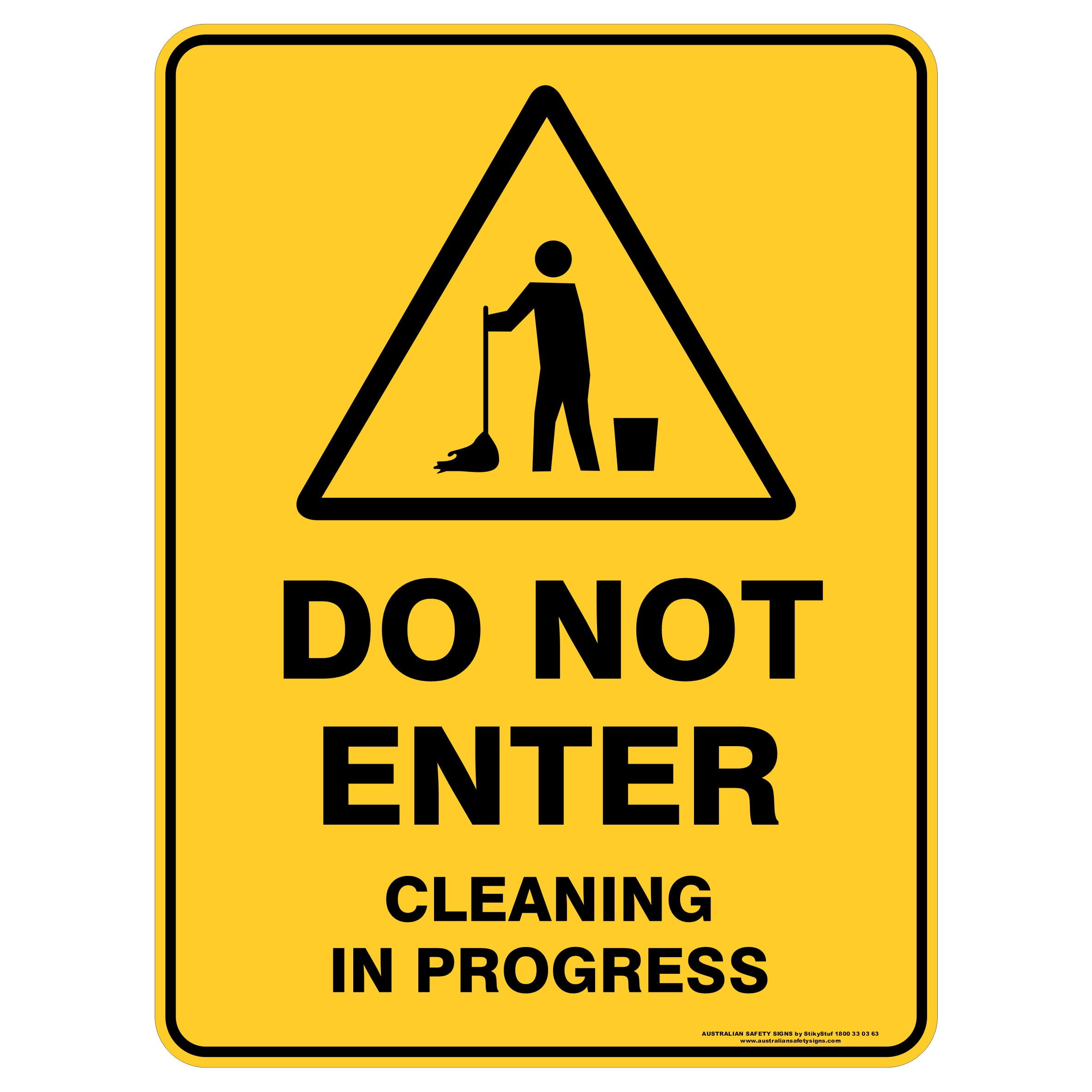 Warning Signs Do Not Enter Cleaning In Progress Ebay