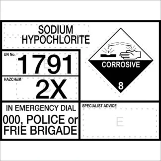 Hazchem Signs SODIUM HYPOCHLORITE - INFORMATION PANEL