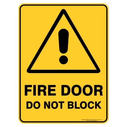 Fire Door Do Not Block - Warning