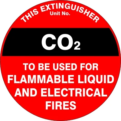 Fire Safety Signs EXTINGUISHER ID MARKER CO2