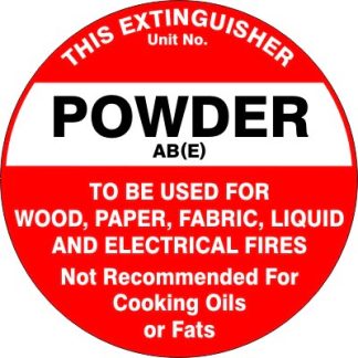 Fire Safety Signs EXTINGUISHER ID MARKER POWDER ABE