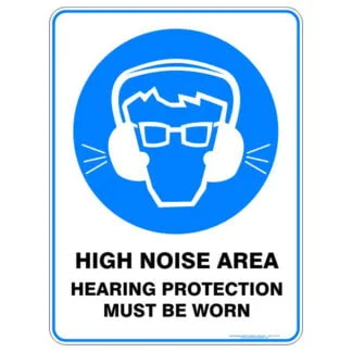 High Noise Area Hearing Protection Must Be Worn