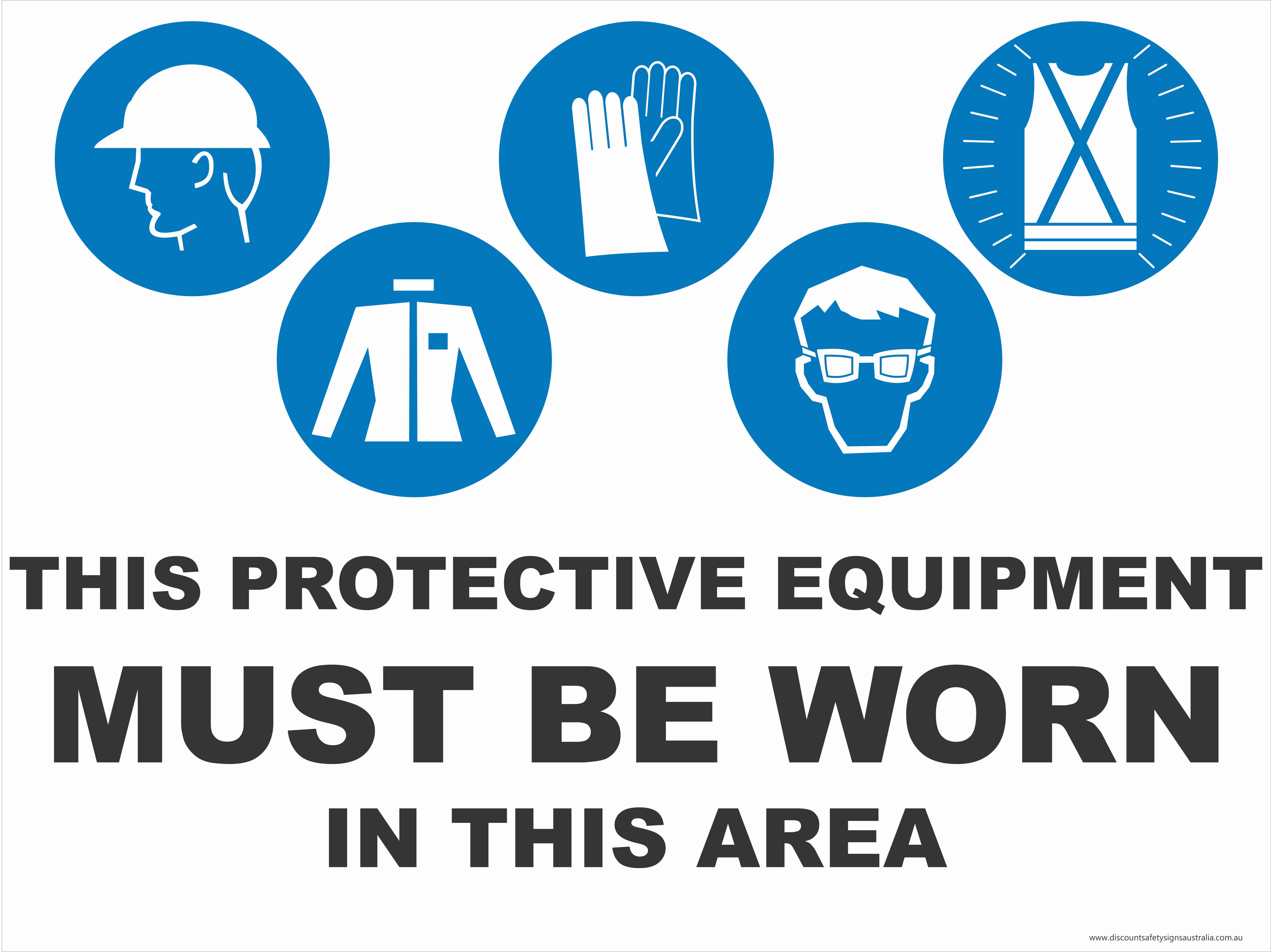 Multi-Condition PPE Signs THIS PPE - IN THIS AREA - 5 CONDITION
