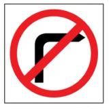 Temporary Traffic Signs NO RIGHT TURN PICTO