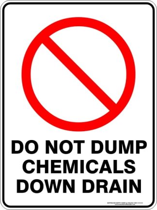 Prohibition Signs DO NOT DUMP CHEMICALS DOWN DRAIN
