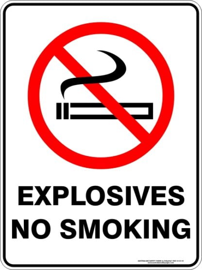 Prohibition Signs EXPLOSIVES NO SMOKING