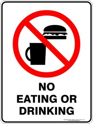 Prohibition Signs NO EATING OR DRINKING