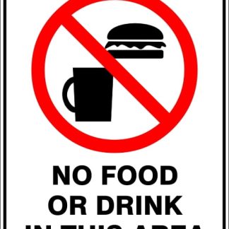 Prohibition Signs NO FOOD OR DRINK IN THIS AREA