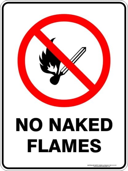 Prohibition Signs NO NAKED FLAMES